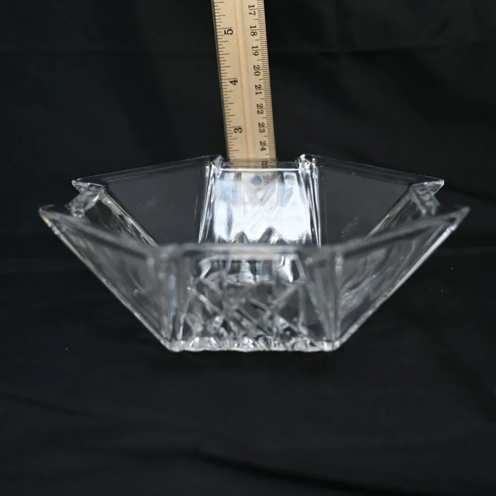 Vintage Mikasa Crystal Star Shaped Bowl Geometric Diamond Clear Glass 7